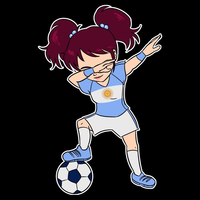 Argentinian Dabbing Soccer Gril Argentina Drawstring Bag