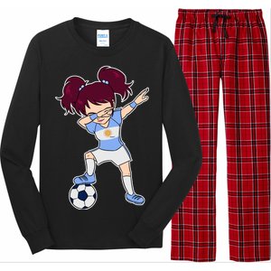 Argentinian Dabbing Soccer Gril Argentina Long Sleeve Pajama Set