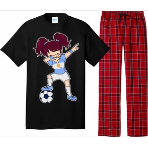 Argentinian Dabbing Soccer Gril Argentina Pajama Set