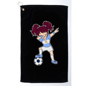 Argentinian Dabbing Soccer Gril Argentina Platinum Collection Golf Towel