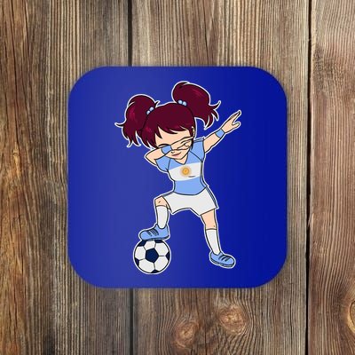 Argentinian Dabbing Soccer Gril Argentina Coaster