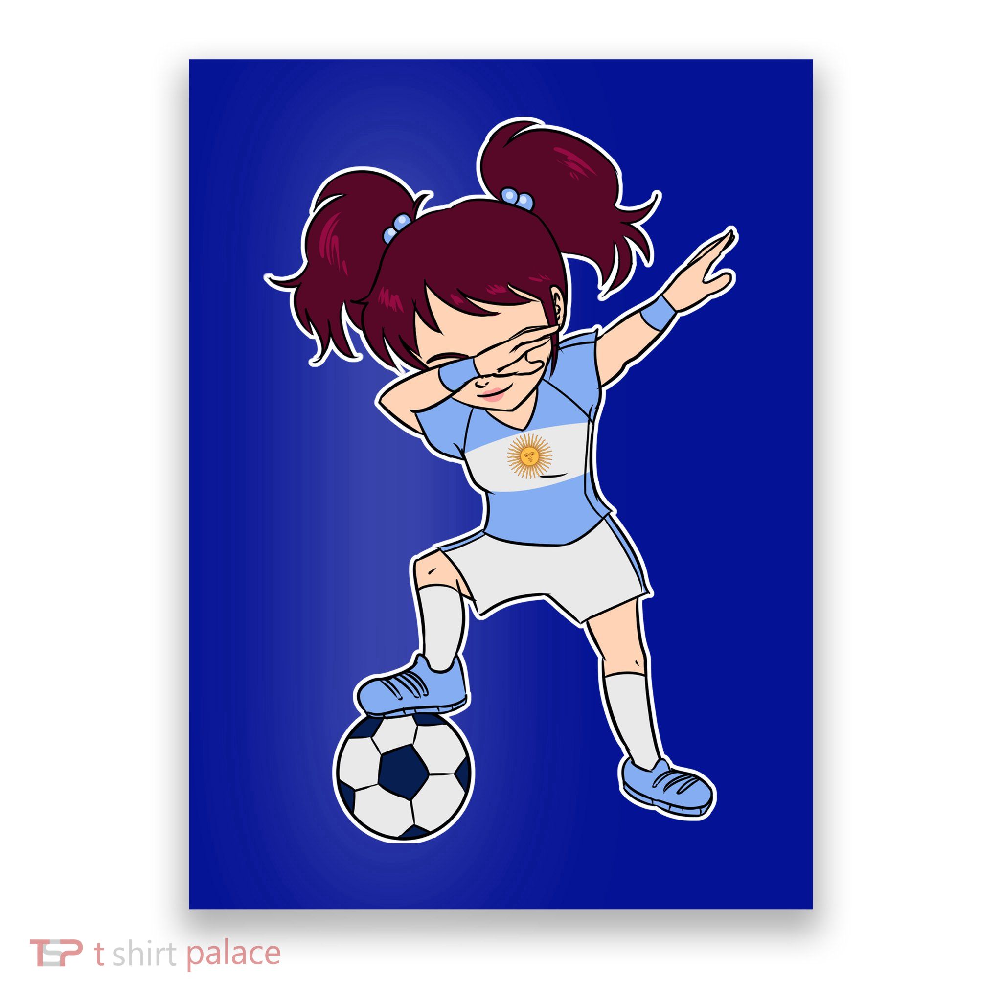 Argentinian Dabbing Soccer Gril Argentina Poster