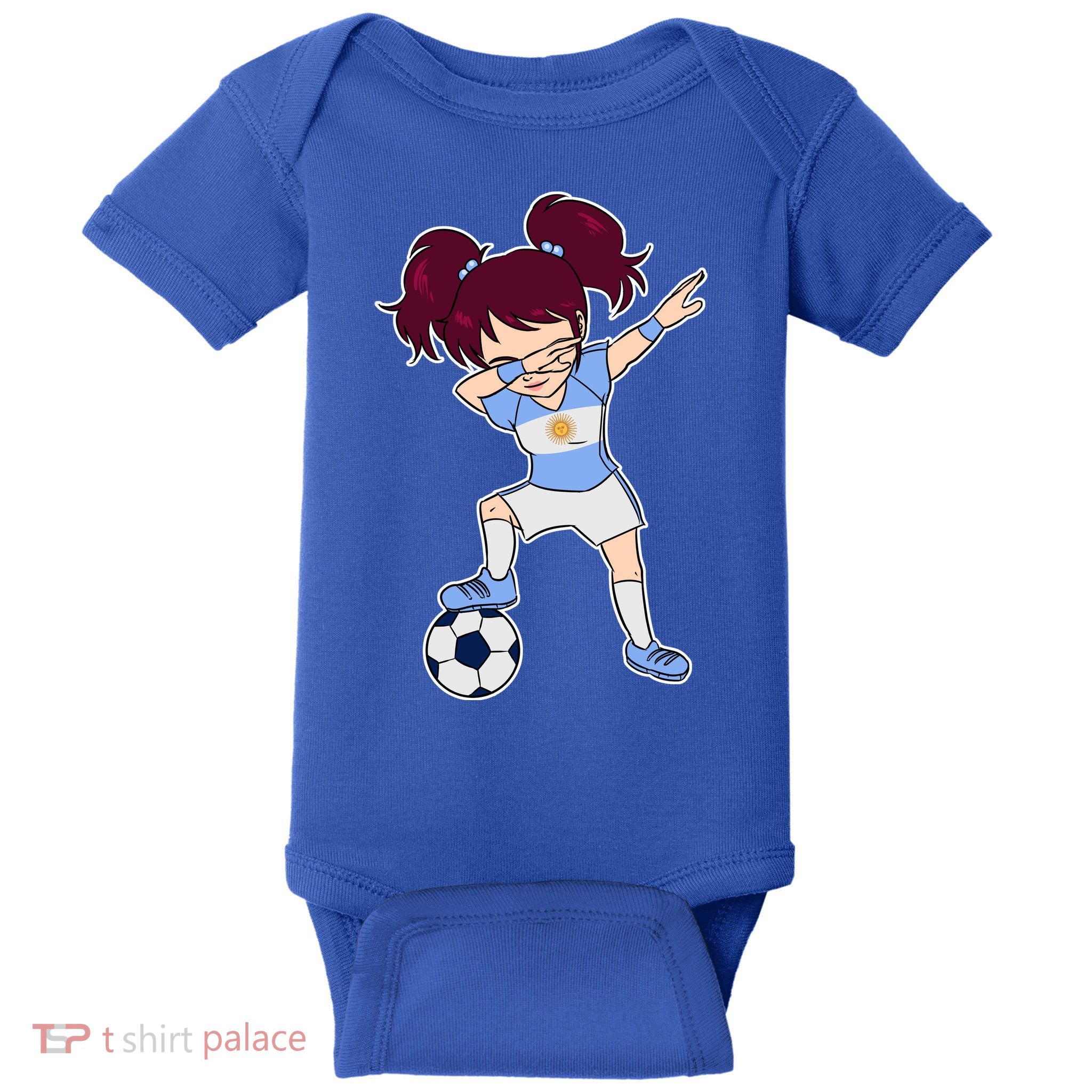Argentinian Dabbing Soccer Gril Argentina Baby Bodysuit