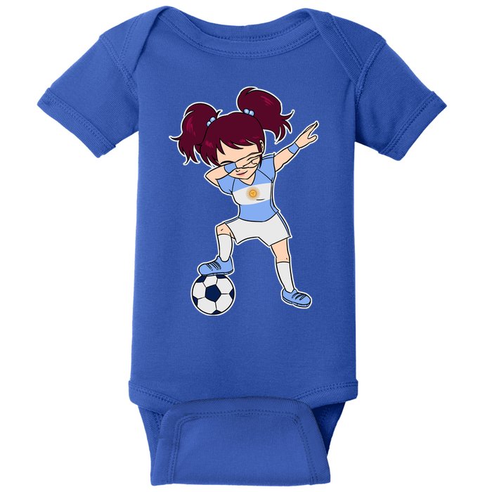 Argentinian Dabbing Soccer Gril Argentina Baby Bodysuit