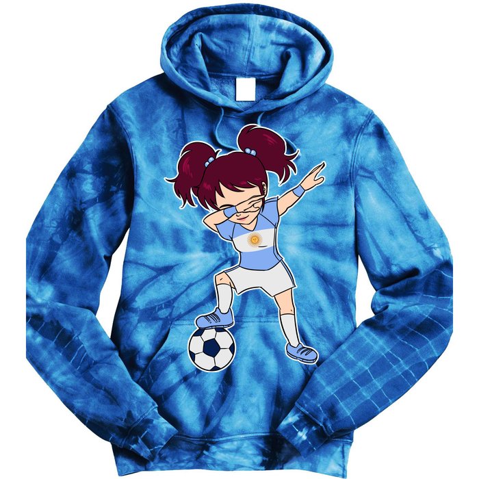 Argentinian Dabbing Soccer Gril Argentina Tie Dye Hoodie