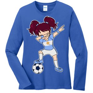 Argentinian Dabbing Soccer Gril Argentina Ladies Long Sleeve Shirt