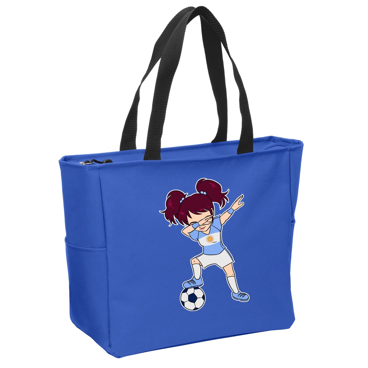 Argentinian Dabbing Soccer Gril Argentina Zip Tote Bag
