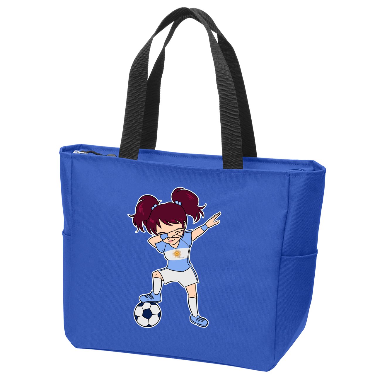 Argentinian Dabbing Soccer Gril Argentina Zip Tote Bag