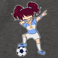 Argentinian Dabbing Soccer Gril Argentina Vector Backpack