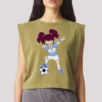 Argentinian Dabbing Soccer Gril Argentina Garment-Dyed Women's Muscle Tee