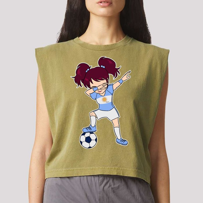 Argentinian Dabbing Soccer Gril Argentina Garment-Dyed Women's Muscle Tee