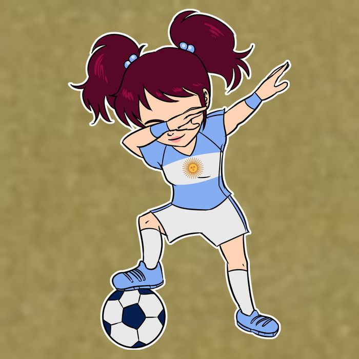 Argentinian Dabbing Soccer Gril Argentina Garment-Dyed Women's Muscle Tee