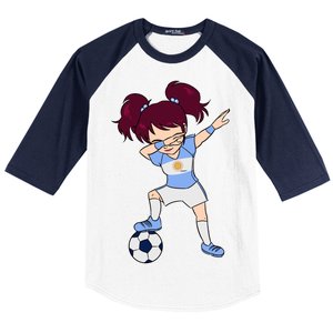 Argentinian Dabbing Soccer Gril Argentina Baseball Sleeve Shirt