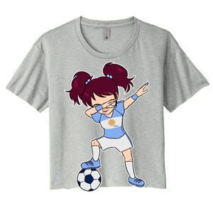 Argentinian Dabbing Soccer Gril Argentina Women's Crop Top Tee