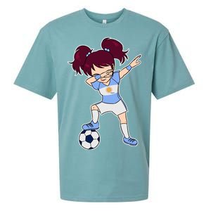 Argentinian Dabbing Soccer Gril Argentina Sueded Cloud Jersey T-Shirt