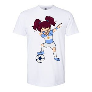 Argentinian Dabbing Soccer Gril Argentina Softstyle CVC T-Shirt