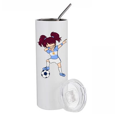 Argentinian Dabbing Soccer Gril Argentina Stainless Steel Tumbler