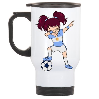 Argentinian Dabbing Soccer Gril Argentina Stainless Steel Travel Mug