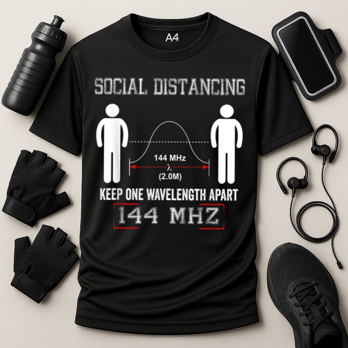 Amateur Radio Ham Social Distancing Ham Radio Operator Cooling Performance Crew T-Shirt