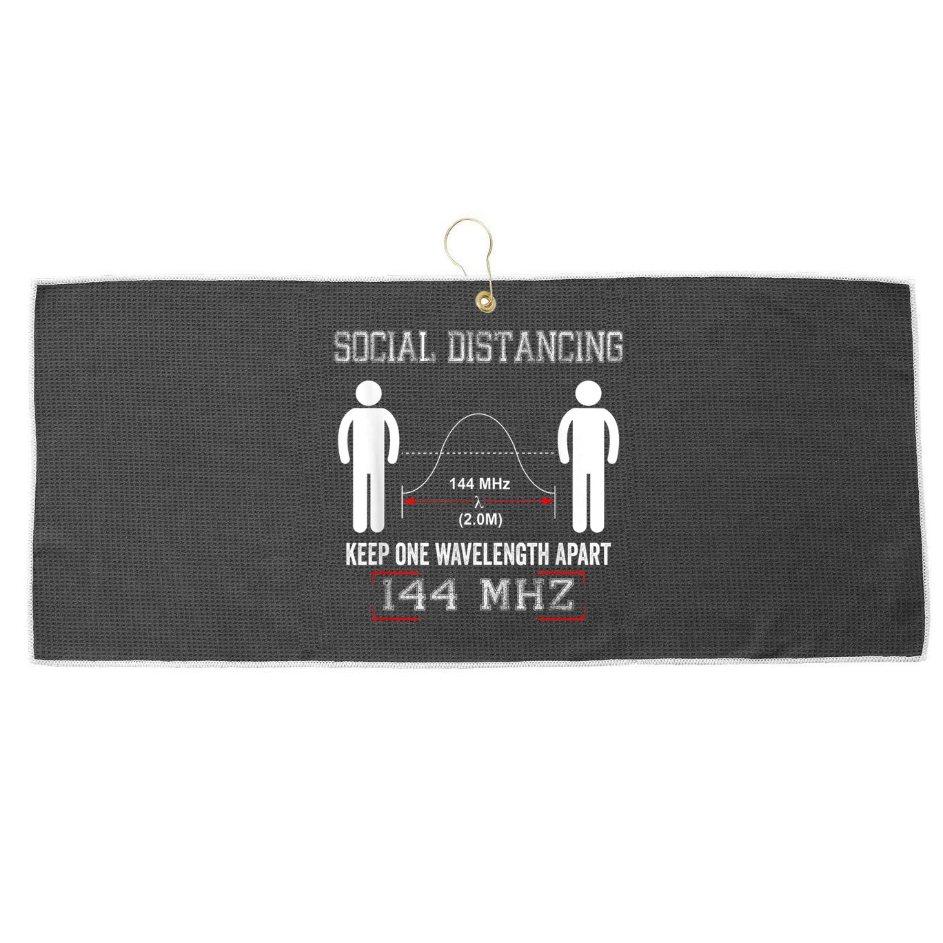 Amateur Radio Ham Social Distancing Ham Radio Operator Large Microfiber Waffle Golf Towel
