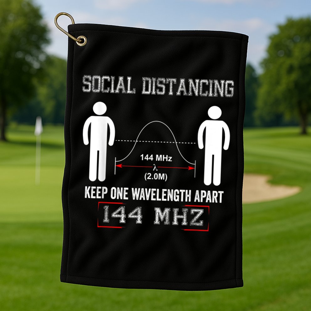 Amateur Radio Ham Social Distancing Ham Radio Operator Golf Towel