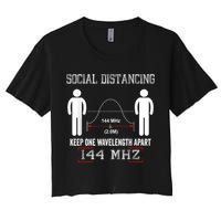 Amateur Radio Ham Social Distancing Ham Radio Operator Women's Crop Top Tee