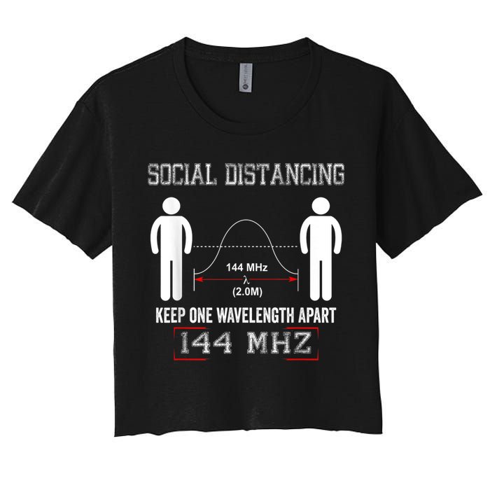 Amateur Radio Ham Social Distancing Ham Radio Operator Women's Crop Top Tee