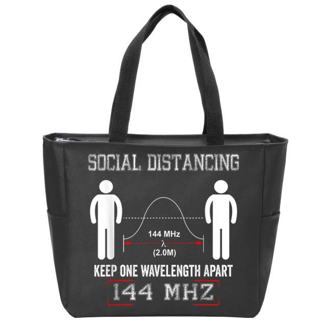 Amateur Radio Ham Social Distancing Ham Radio Operator Zip Tote Bag