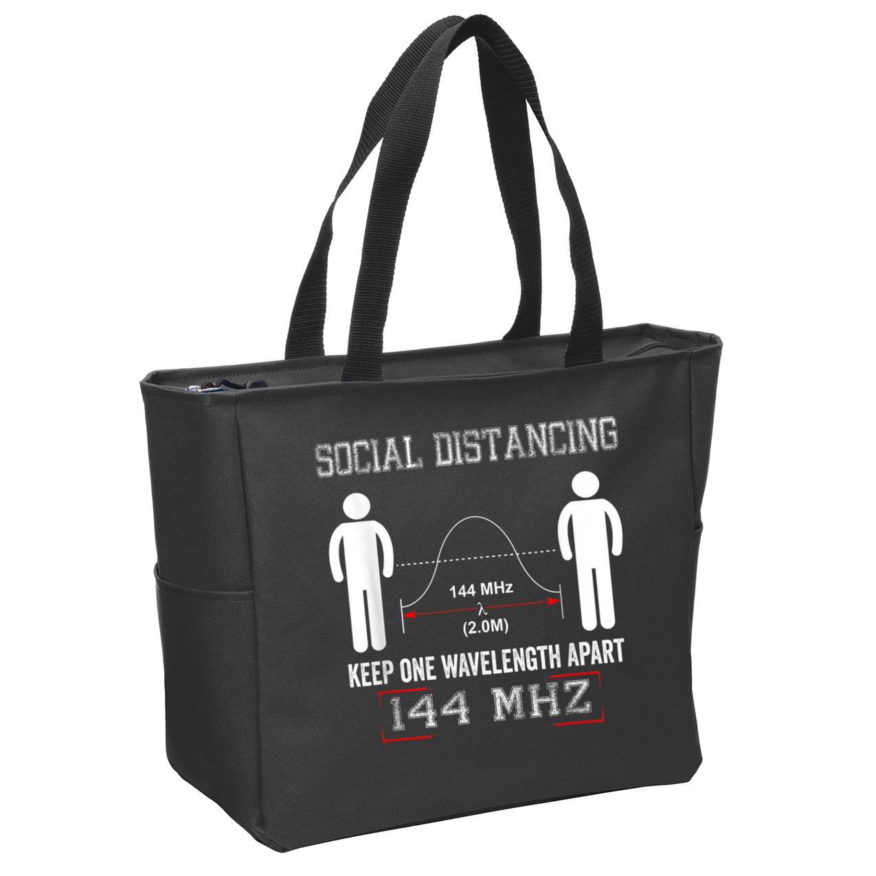 Amateur Radio Ham Social Distancing Ham Radio Operator Zip Tote Bag