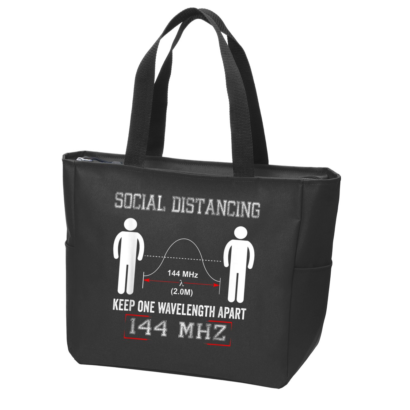 Amateur Radio Ham Social Distancing Ham Radio Operator Zip Tote Bag