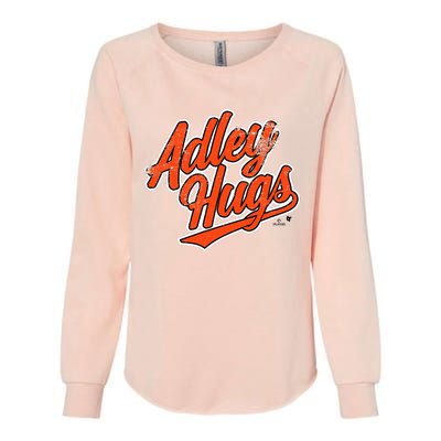 A.D.L.E.Y R.U.T.S.C.H.M.A.N Hug Script Baltimore Baseball Womens California Wash Sweatshirt