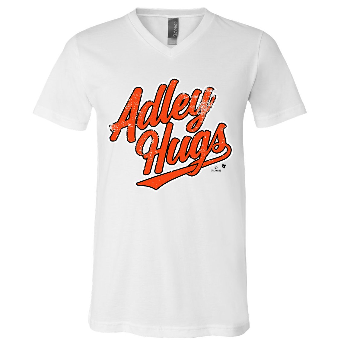 A.D.L.E.Y R.U.T.S.C.H.M.A.N Hug Script Baltimore Baseball V-Neck T-Shirt