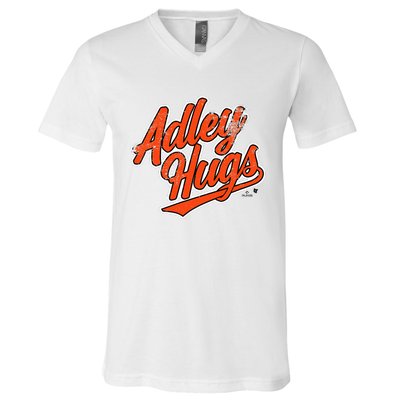 A.D.L.E.Y R.U.T.S.C.H.M.A.N Hug Script Baltimore Baseball V-Neck T-Shirt