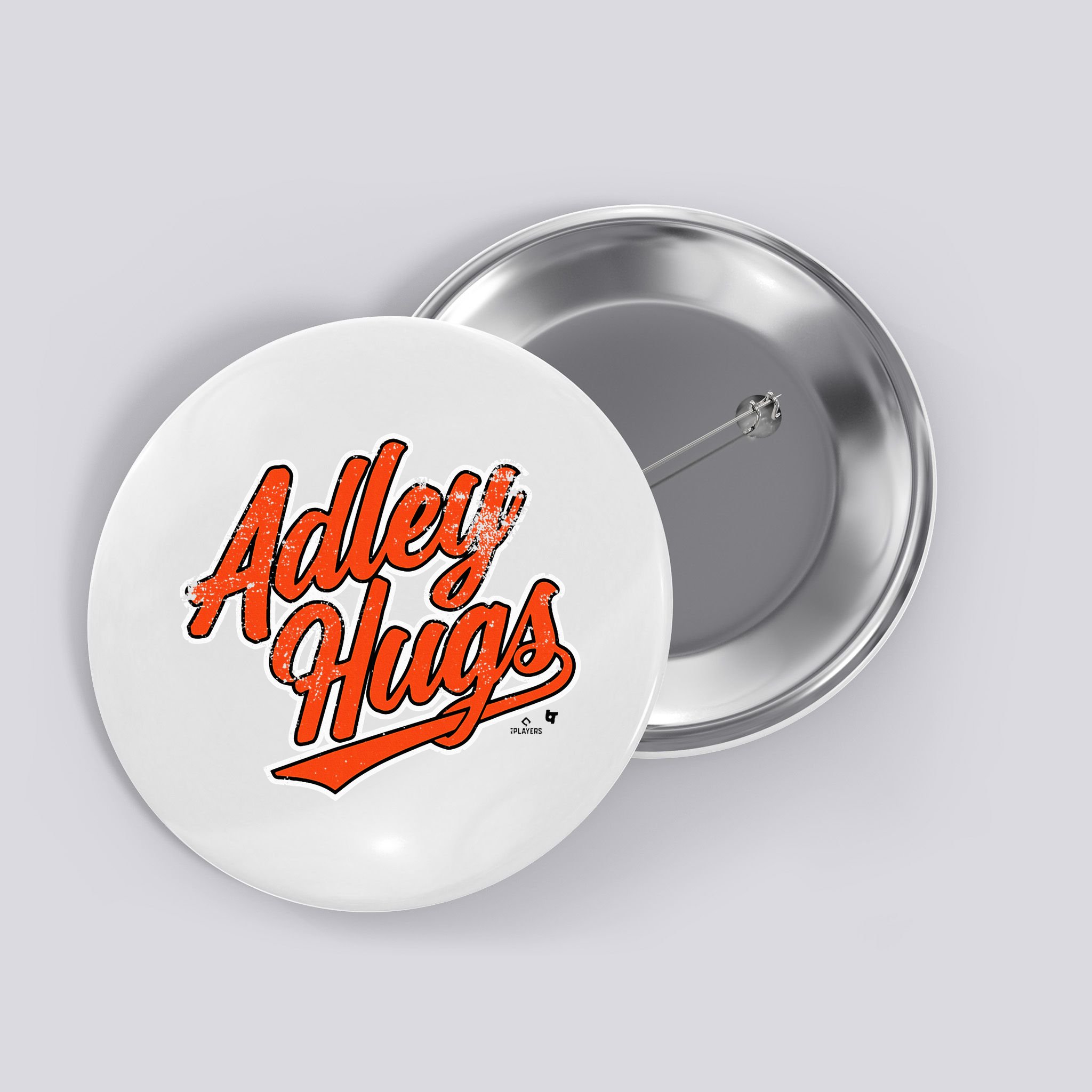 A.D.L.E.Y R.U.T.S.C.H.M.A.N Hug Script Baltimore Baseball Button
