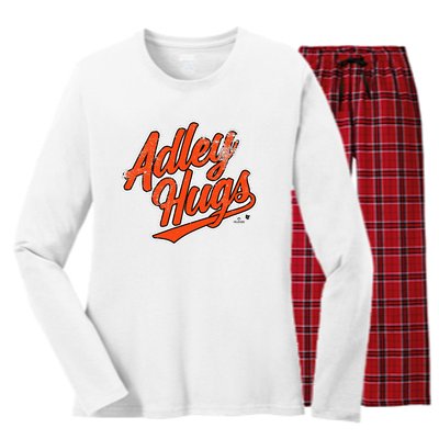 A.D.L.E.Y R.U.T.S.C.H.M.A.N Hug Script Baltimore Baseball Women's Long Sleeve Flannel Pajama Set 