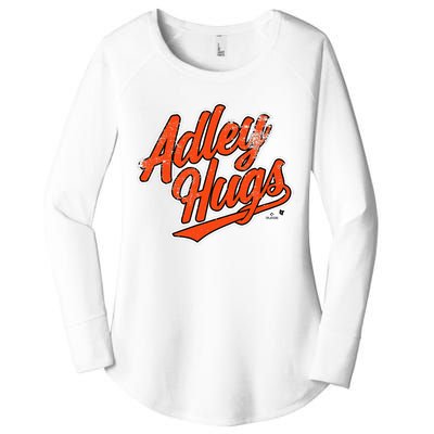 A.D.L.E.Y R.U.T.S.C.H.M.A.N Hug Script Baltimore Baseball Women's Perfect Tri Tunic Long Sleeve Shirt