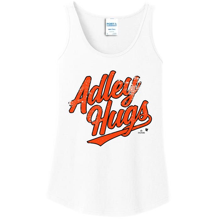 A.D.L.E.Y R.U.T.S.C.H.M.A.N Hug Script Baltimore Baseball Ladies Essential Tank