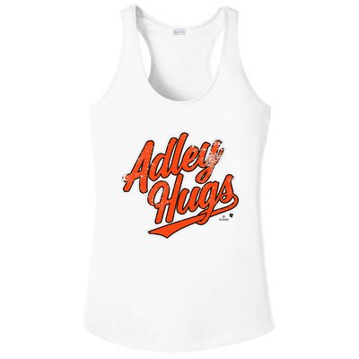 A.D.L.E.Y R.U.T.S.C.H.M.A.N Hug Script Baltimore Baseball Ladies PosiCharge Competitor Racerback Tank