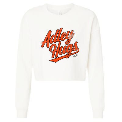 A.D.L.E.Y R.U.T.S.C.H.M.A.N Hug Script Baltimore Baseball Cropped Pullover Crew