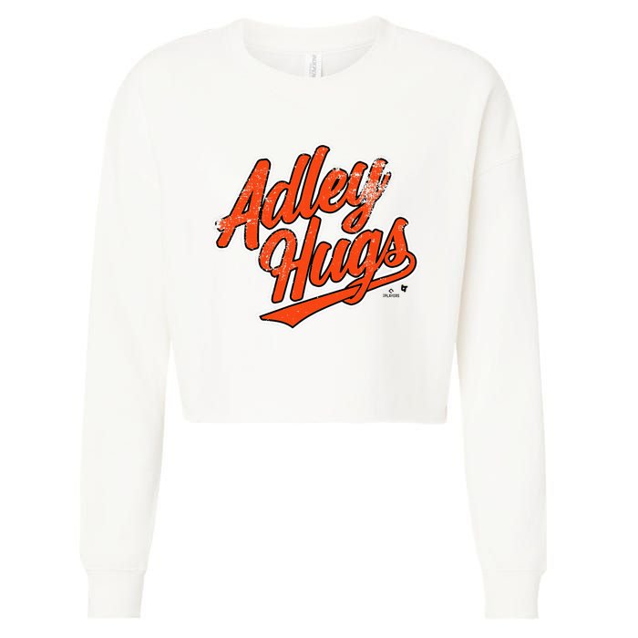 A.D.L.E.Y R.U.T.S.C.H.M.A.N Hug Script Baltimore Baseball Cropped Pullover Crew