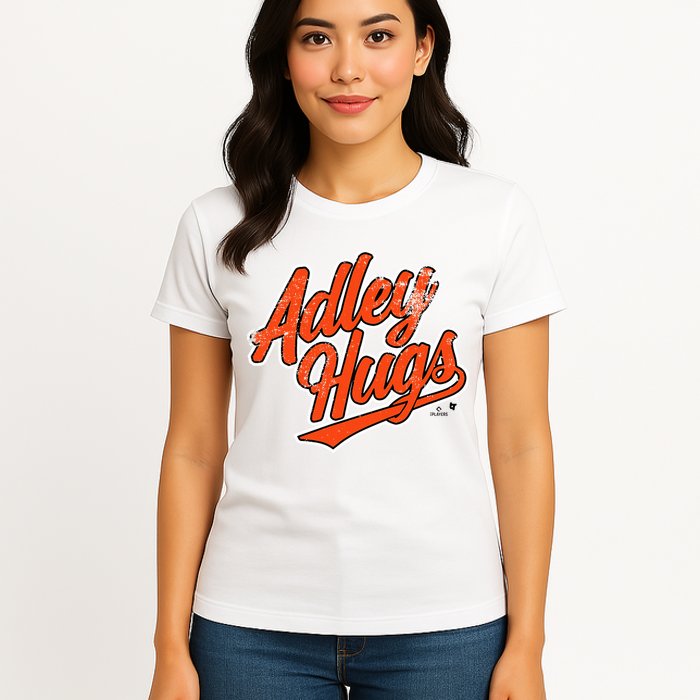 A.D.L.E.Y R.U.T.S.C.H.M.A.N Hug Script Baltimore Baseball Womens T-Shirt