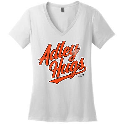 A.D.L.E.Y R.U.T.S.C.H.M.A.N Hug Script Baltimore Baseball Women's V-Neck T-Shirt
