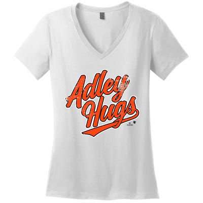 A.D.L.E.Y R.U.T.S.C.H.M.A.N Hug Script Baltimore Baseball Women's V-Neck T-Shirt