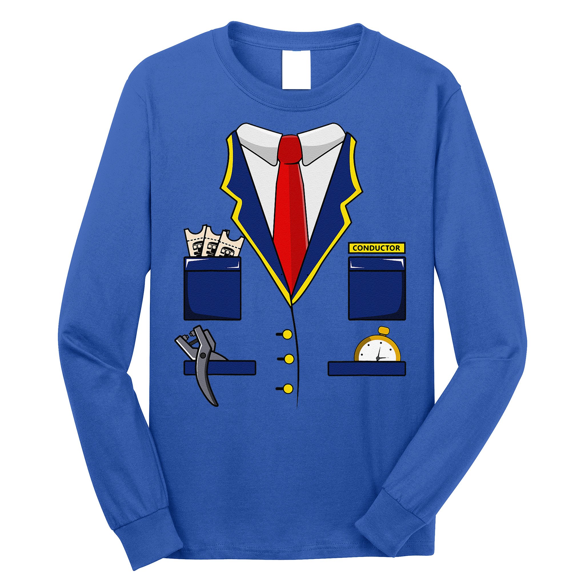 Adult Railroad Halloween Train Conductor Costume Long Sleeve Shirt