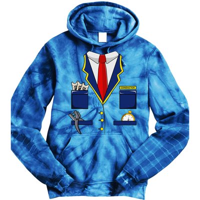 Adult Railroad Halloween Train Conductor Costume Tie Dye Hoodie