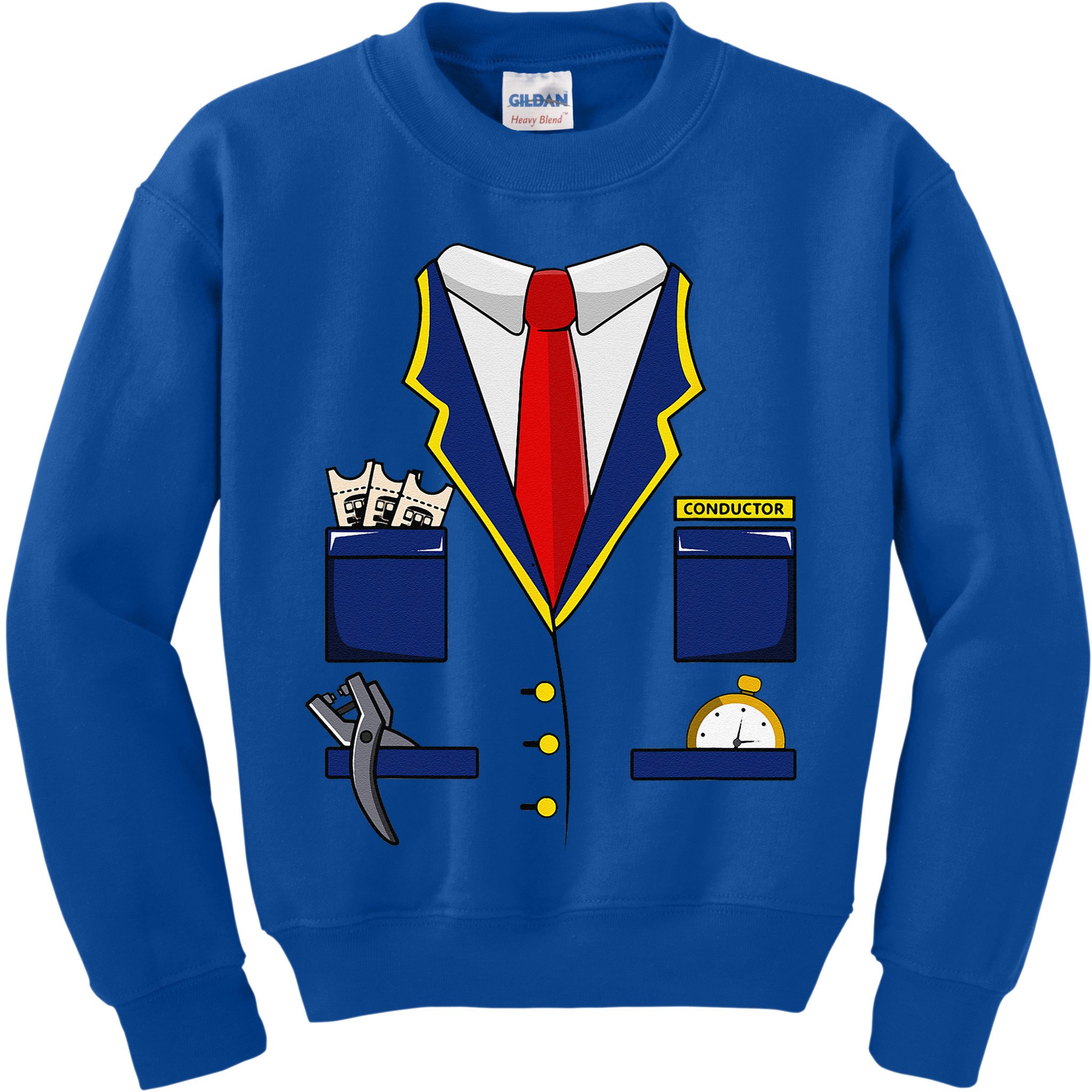 Adult Railroad Halloween Train Conductor Costume Kids Sweatshirt