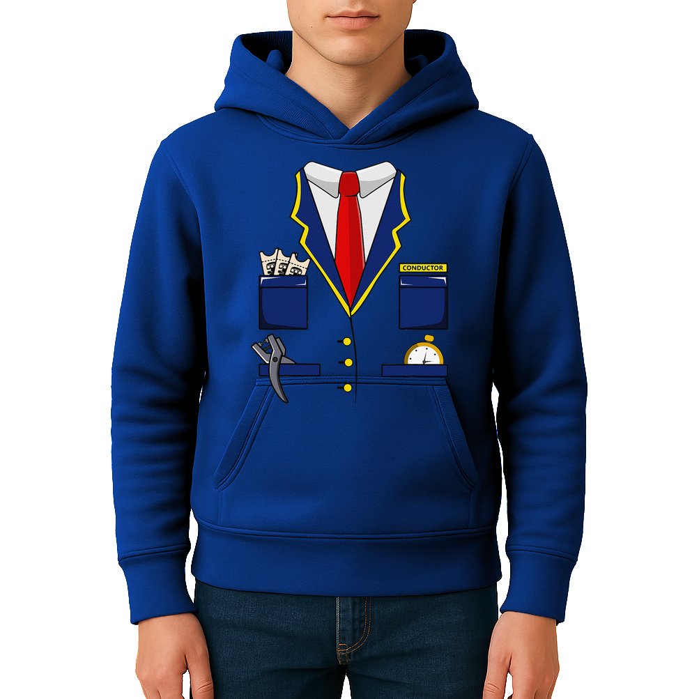 Adult Railroad Halloween Train Conductor Costume Kids Hoodie