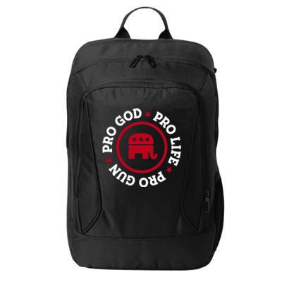 American Republican Hoodie Pro Life Pro God Pro Gun Saying City Backpack