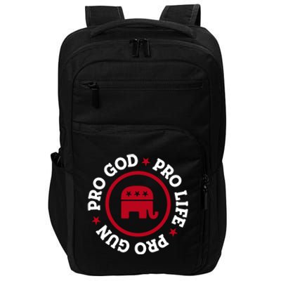 American Republican Hoodie Pro Life Pro God Pro Gun Saying Impact Tech Backpack