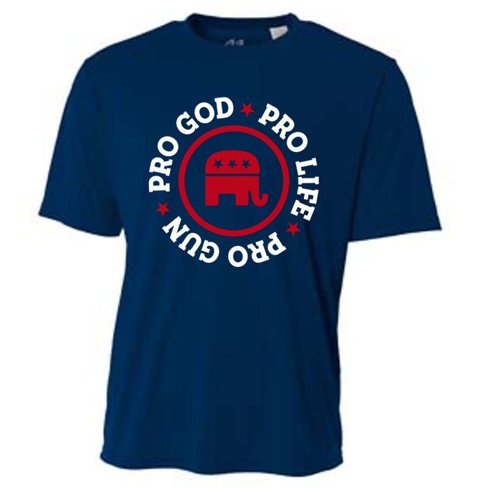 American Republican Hoodie Pro Life Pro God Pro Gun Saying Cooling Performance Crew T-Shirt